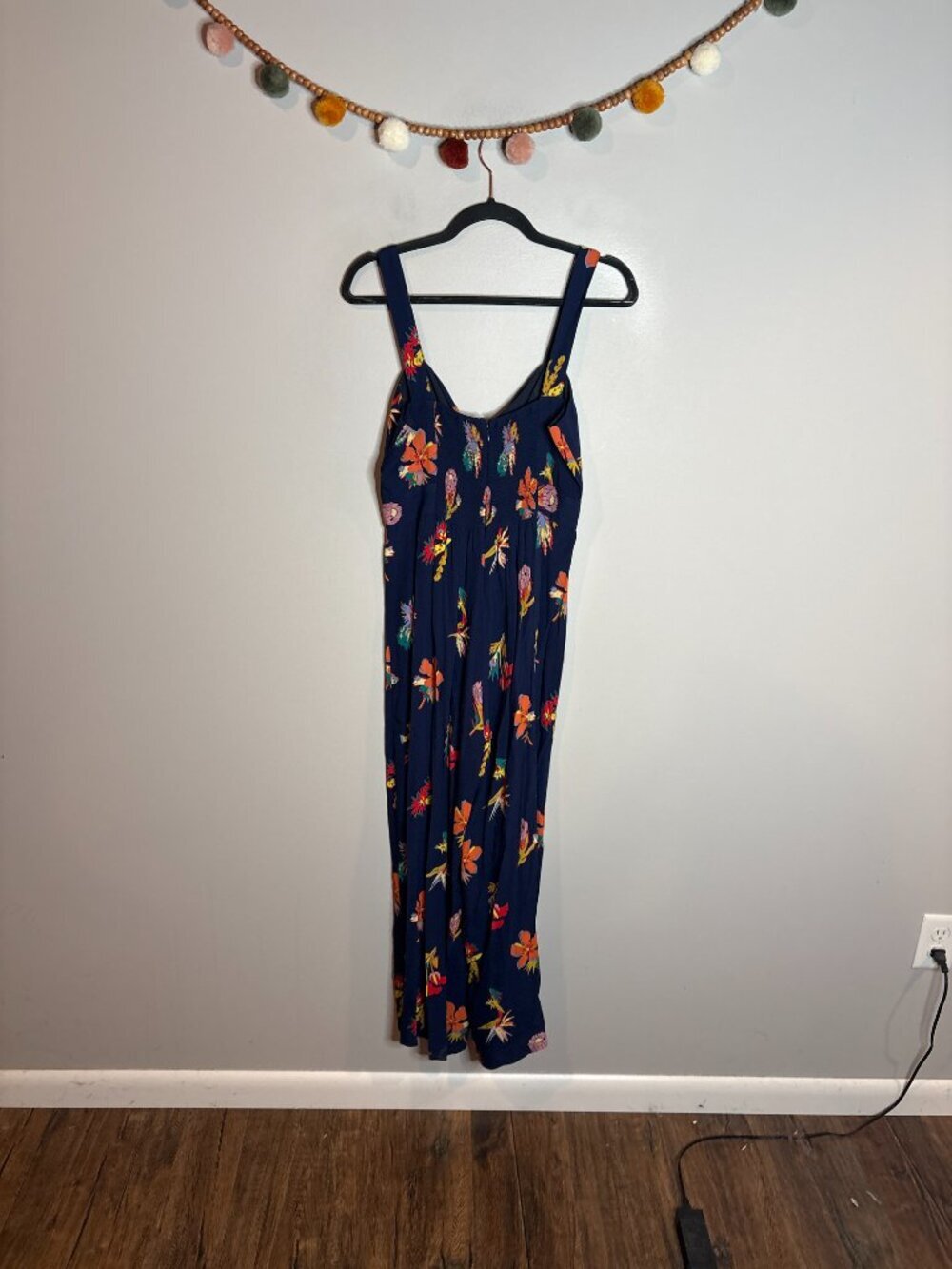 Madewell Navy Plumeria Cutout Floral Wide Leg Jumpsuit Bird of Paradise - Picture 6 of 7